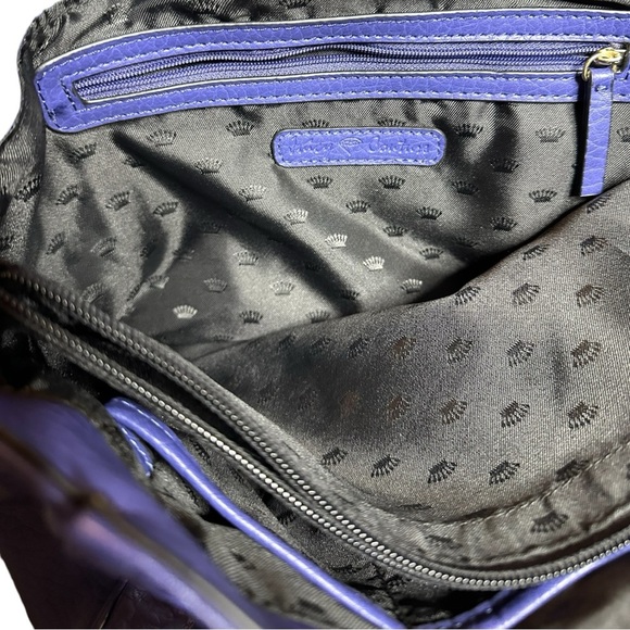 Juicy Couture Faux Leather Satchel Purple Blue Medium Size - Picture 4 of 11